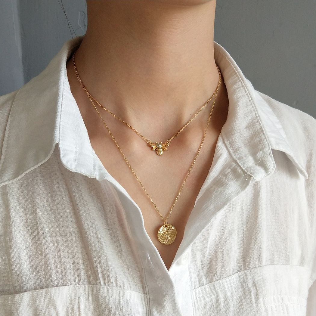 Gilded Bee Necklace