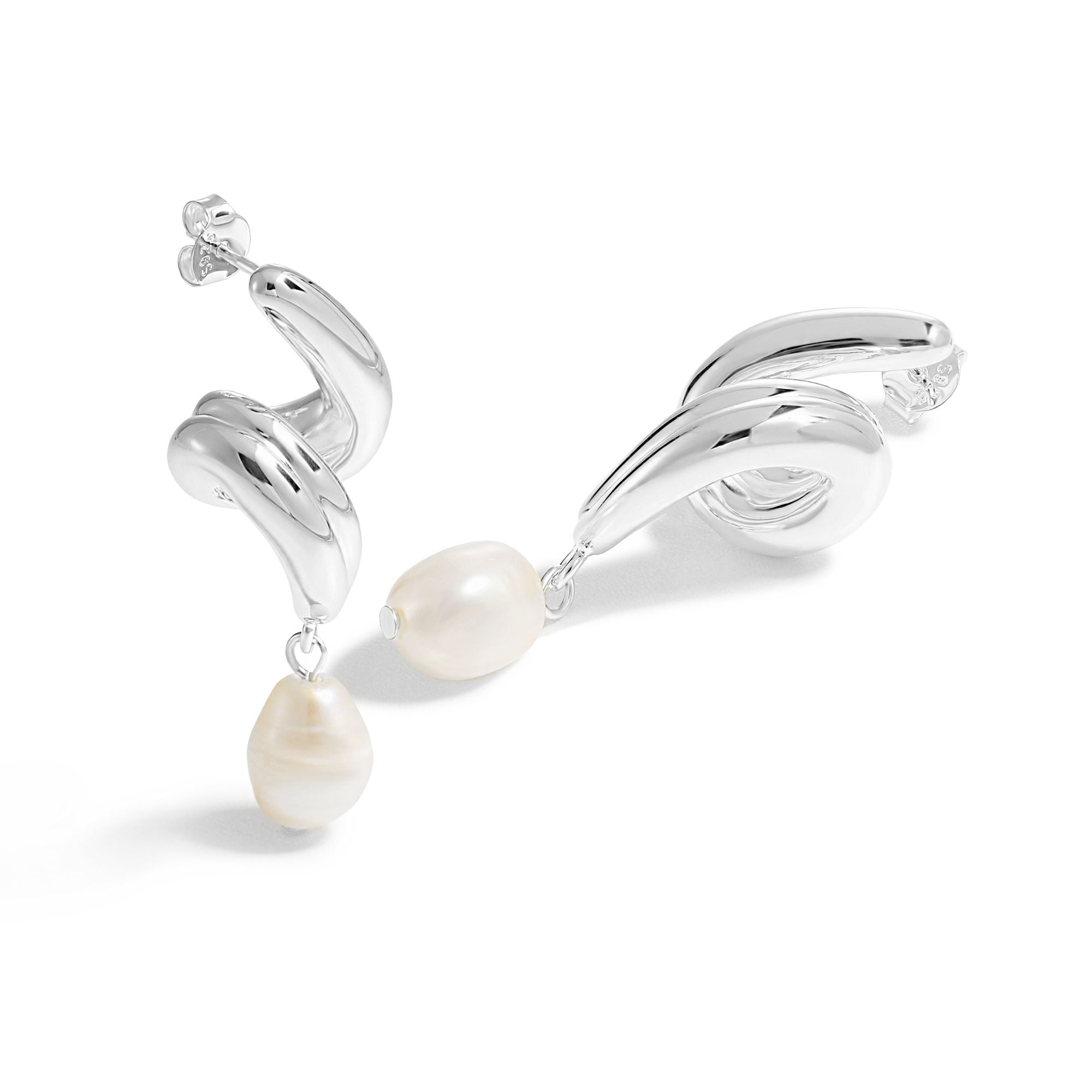 Ethereal Twisted Freshwater Pearl Earrings