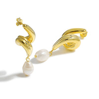Ethereal Twisted Freshwater Pearl Earrings